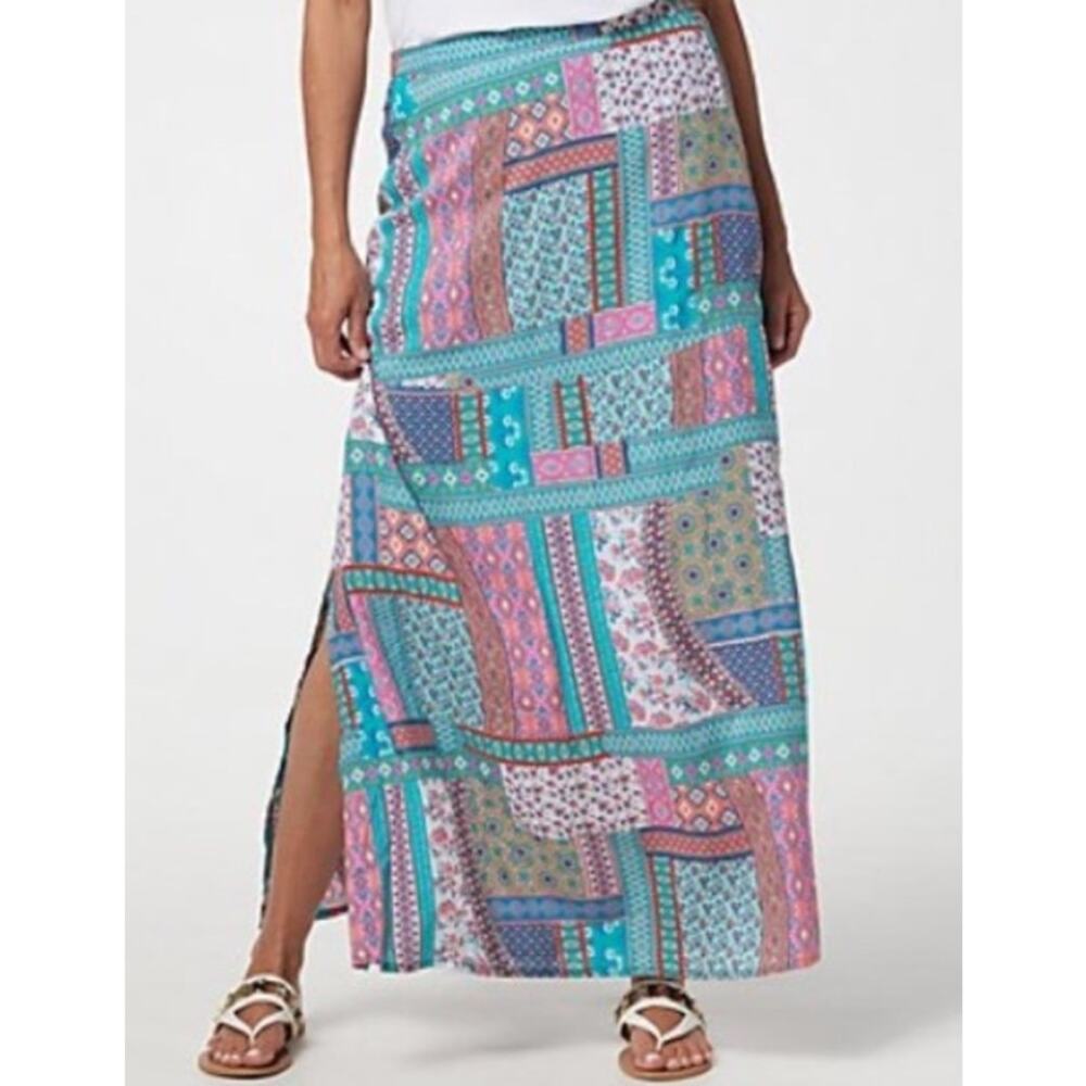 Tolani Boho Multicolor Patchwork Print Maxi Skirt… - image 1